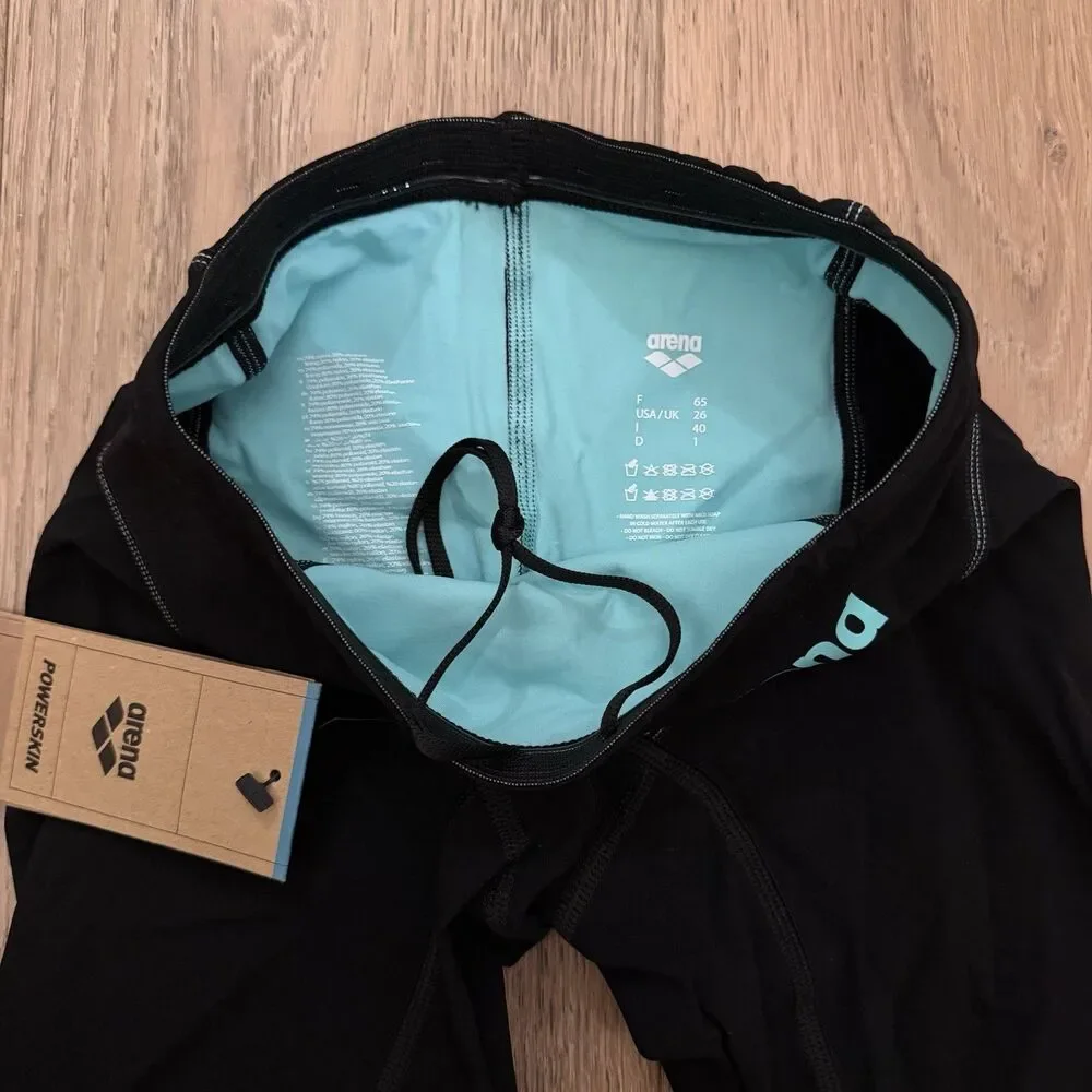 Arena Powerskin Impulso Men's Jammer Tech Suit Black Teal US 26 Racing Swim NWT